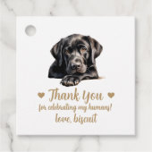 Aangepaste Black Lab Hond Wedding Favoriete Labels (Voorkant)