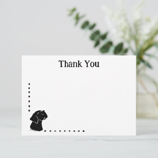 Aangepaste Black Lab Schattige Dog Flat Bedankt Op (Staand voorkant)