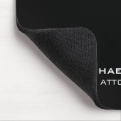 Aangepaste BLACK LINE-monogram, naam & beroep Muismat (Hoek)
