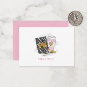 Aangepaste Black Pre K Teacher Notitiekaartje (Voorkant / Achterkant in situ)