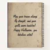Aangepaste Black Spooky Fright Script Halloween Wi Notitieboek (Achterkant)