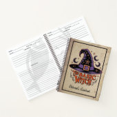 Aangepaste Black Spooky Scary Script Halloween Wit Notitieboek (Binnen)