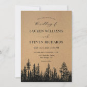 Aangepaste Black Tan Khaki Pine Tree Bossen bruilo Kaart (Voorkant)