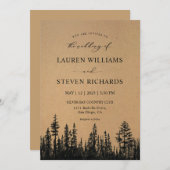 Aangepaste Black Tan Khaki Pine Tree Bossen bruilo Kaart (Voorkant / Achterkant)