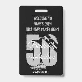 Aangepaste Black VIP Pass Verjaardagsfeestuitnodig Badge