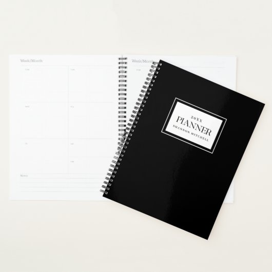 Aangepaste Black Weekly Maandelijks Werk Home Orga Planner (Display)