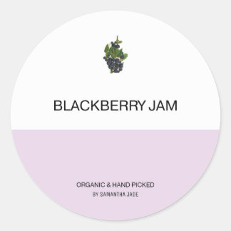 Aangepaste Blackberry-jam- en reservekaarlabels Ronde Sticker