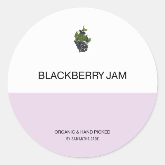 Aangepaste Blackberry-jam- en reservekaarlabels Ronde Sticker (Voorkant)