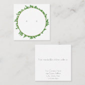 Aangepaste blad rand vierkante oorbellenkaart contactkaartje (Voorkant / Achterkant)