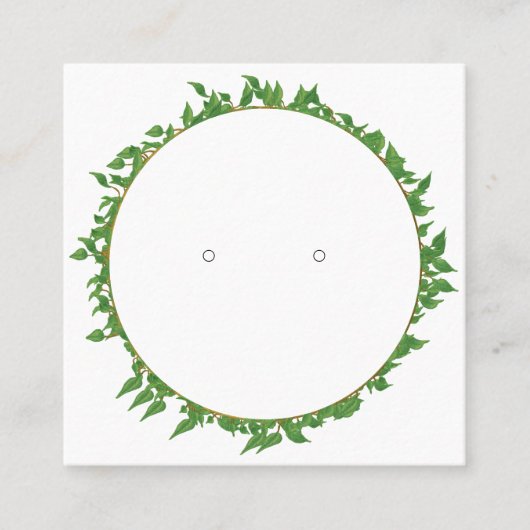 Aangepaste blad rand vierkante oorbellenkaart contactkaartje (Voorkant)