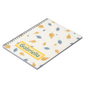 Aangepaste Bladeren Geel Blauw Zachte Kleur Notitieboek (Linkerzijde)