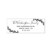 Aangepaste bladeren & script familienaam retouradr rubberstempel (Afrduk)