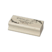 Aangepaste bladeren & script familienaam retouradr rubberstempel (Stempel)
