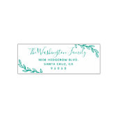 Aangepaste bladeren & script familienaam retouradr zelfinktende stempel (Design)