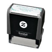 Aangepaste bladeren & script familienaam retouradr zelfinktende stempel (Product)