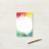 Aangepaste blanco Abstracte kunstregenboogkleuren Post-it® Notes (Op bureau)