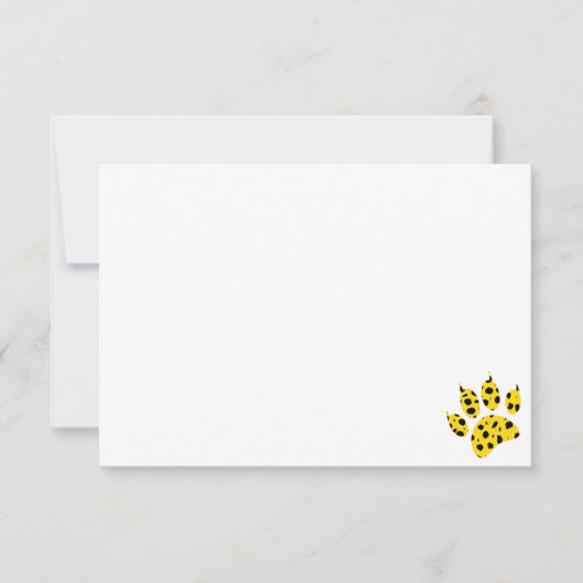 Aangepaste blanco kaart met pootafdruk van cheeta (Voorkant)