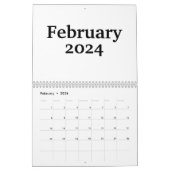 Aangepaste blanco kalender 2024 met Feestdagen (Feb 2026)