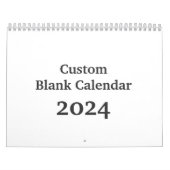 Aangepaste blanco kalender 2024 met Feestdagen (Hoes)