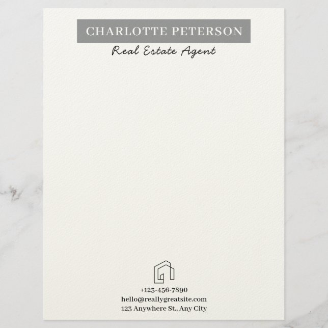 Aangepaste blanco onroerend goed briefpapier  briefhoofd (Voorkant)