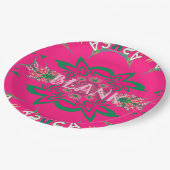 Aangepaste Blanco Quote Roze Bloemen Papier Borden Papieren Bordje (Gekanteld)