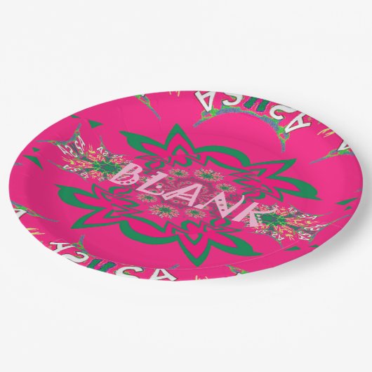 Aangepaste Blanco Quote Roze Bloemen Papier Borden Papieren Bordje (Gekanteld)