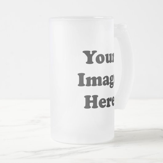 Aangepaste blanco Sjabloon met glazen monding Matglas Bierpul (Voorkant rechts)