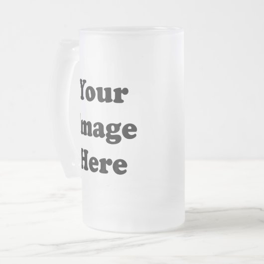 Aangepaste blanco Sjabloon met glazen monding Matglas Bierpul (Voorkant links)