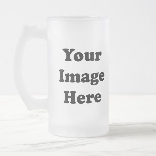 Aangepaste blanco Sjabloon met glazen monding Matglas Bierpul (Links)