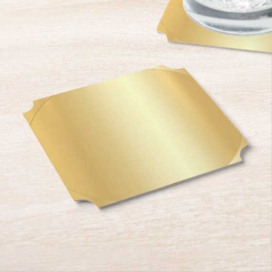 Aangepaste Blank Elegante Sjabloon Faux Gold Moder Kartonnen Onderzetters (Gekanteld)