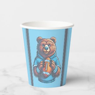 Aangepaste Blauw Football Papieren Kopjes Bekers