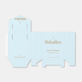 Aangepaste Blauw gouden kruis Toewijding Dank u Bedankdoosjes (Uitgevouwen)