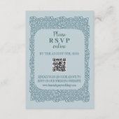 Aangepaste  blauw kant QR code Enclosure Kaarten (Voorkant)