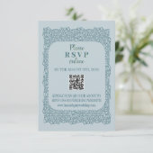 Aangepaste  blauw kant QR code Enclosure Kaarten (Staand voorkant)