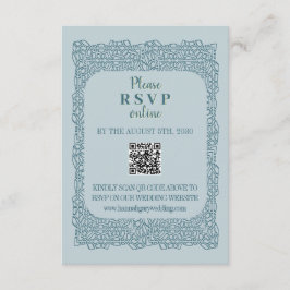 Aangepaste blauw kant QR code Enclosure Kaarten