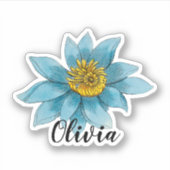 Aangepaste blauw Lotus-vinyl Sticker (Voorkant)