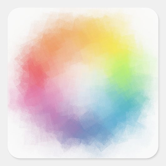 Aangepaste Blauw Paars Groen Roze Rood Geel Blanco Vierkante Sticker (Voorkant)