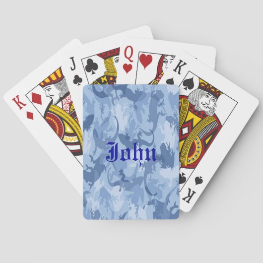 Aangepaste blauw reptielenkaarten voor het afspele speelkaarten (Achterkant)