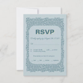 Aangepaste blauw RSVP kaart voor bruiloft
