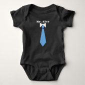 Aangepaste Blauw Stropdas Baby Bodysuit (Voorkant)