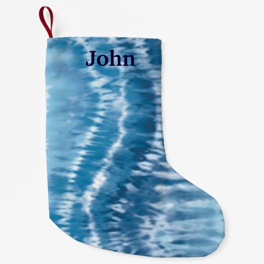 Aangepaste blauw-tie-kerststop kleine kerstsok (Voorkant)