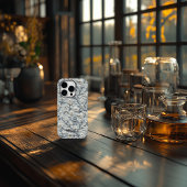 Aangepaste Blauw & Wit Geborduurde Bloemen Naam Qu Case-Mate iPhone Case