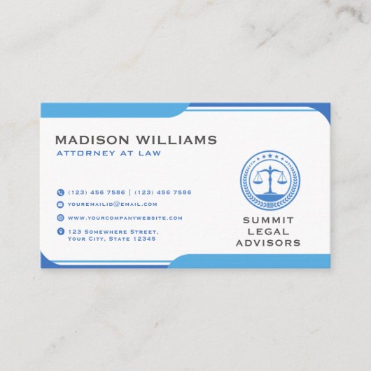 Aangepaste blauw-wit wet Kantoor Visitekaartje (Voorkant)