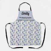 Aangepaste  blauw-witte vlinder schort (Voorkant)