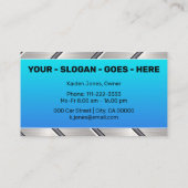 Aangepaste Blauw Zilver Metalen Auto Service Cool Visitekaartje (Achterkant)