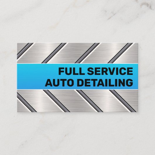 Aangepaste Blauw Zilver Metalen Auto Service Cool Visitekaartje (Voorkant)