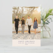 Aangepaste blauw-zwarte botanische minimalistische feestdagenkaart (Staand voorkant)