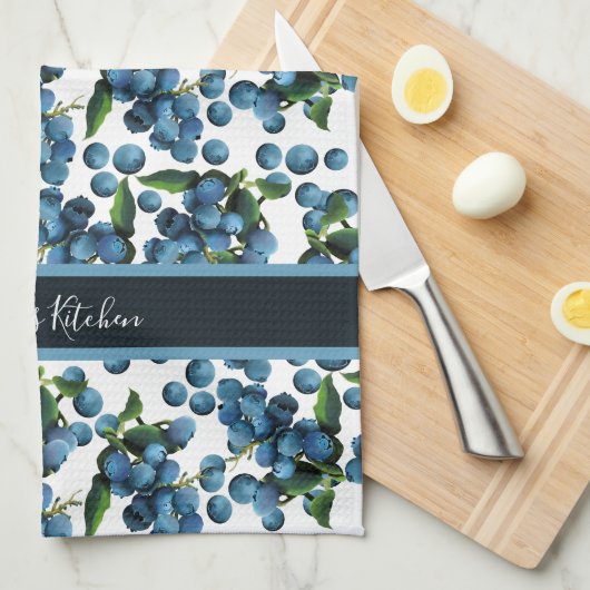 Aangepaste blauwbes theedoek (Quarter Fold)