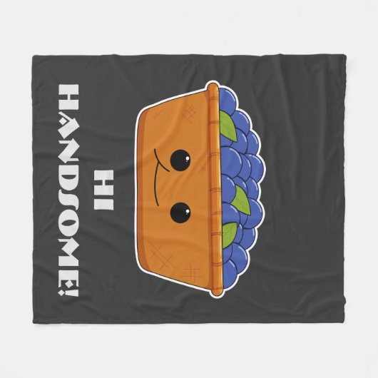 Aangepaste Blauwbessen Illustratie nieuwheid Fleece Deken (Voorkant (Horizontaal))