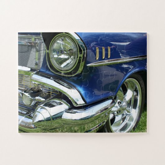 Aangepaste blauwe 1957 Chevy-auto Legpuzzel (Horizontaal)